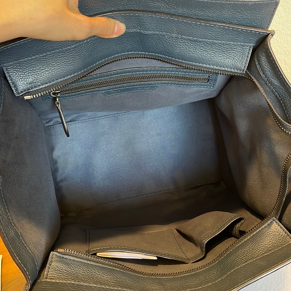 Authentic Celine navy blue mini luggage tote bag - Picture 14 of 15